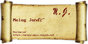 Meleg Jenő névjegykártya